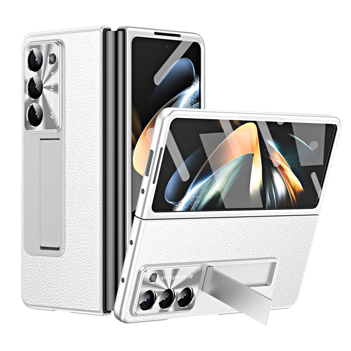 For Samsung Galaxy Z Fold5 5G Litchi Texture Leather PC Case Shockproof Kickstand Phone Cover For Samsung Galaxy Z Fold5 5G Litchi Texture Leather PC Case Shockproof Kickstand Phone Cover
